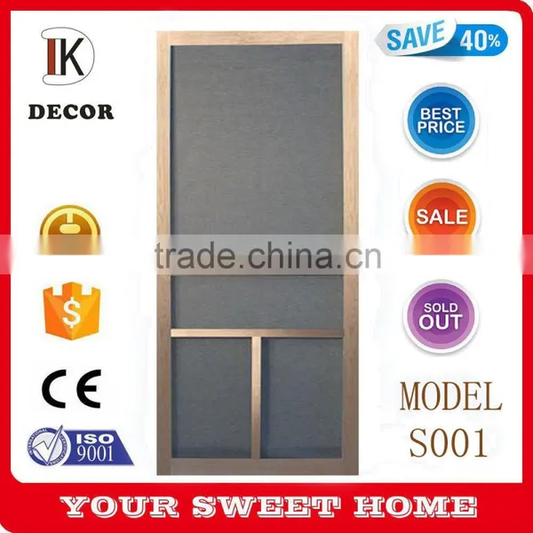 T Bar Solid Stainable Unfinished Wood Screen Door Natural Color photo-4