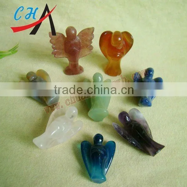 Natural Gemstone Carved Angel Statue/figurine for Decoation photo-3