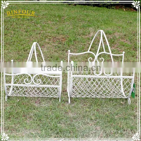 Custom Unique White Metal Magazine Rack for Table Side photo-2