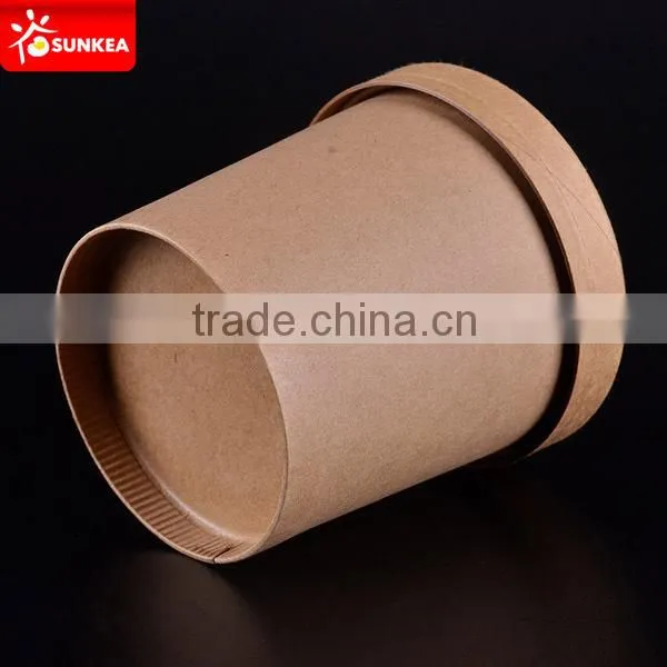 Disposable 12oz Paper Soup Cup Kraft With Plastic Lid Quality Choice photo-4