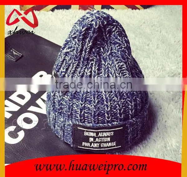 Branded Long Knitted Beanie Hat Woolen Plain Beanie Cap Wholesale photo-6