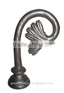 Ancient Gold Scroll Wrough Iron Curtain Rods Finials For 1.25" (31.7mm) Curtain Rods photo-2