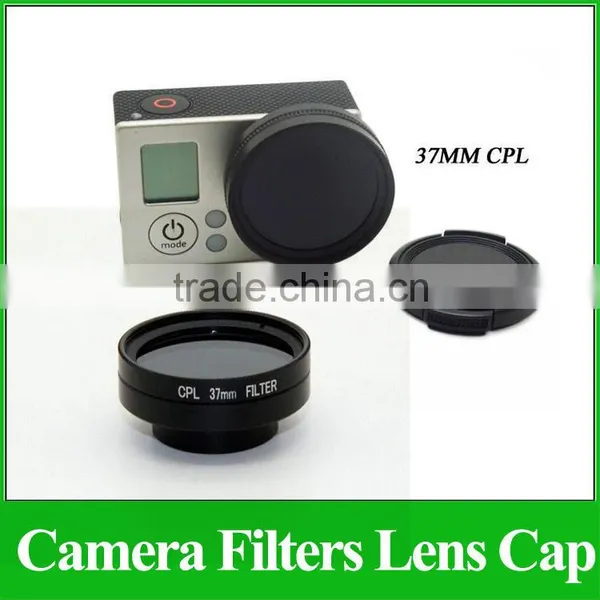 GP169 Camera Filters Lens Caps 37MM Diameter CPL Filter & Lens Cover Set For Go Pro Hero3 3 + Action Camera Go Pro Accessory