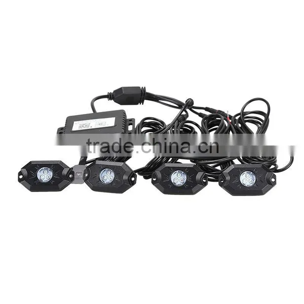 4piece a Group 9W RGB LED Rock Light Kit Fender Under Car Truck Vehicle Crawler Light for Offroad SUV 4WD ATV photo-6