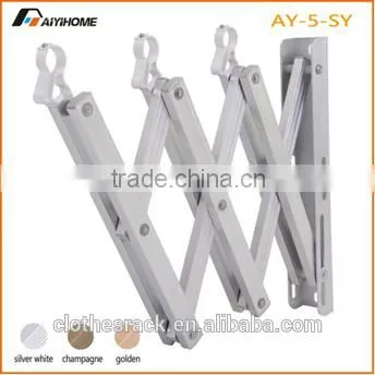 Folding Accordion Clothes Rack, Used at Wall-mount, With Aluminum Tube and ABS Plastic photo-3