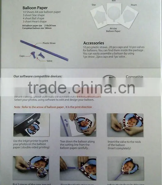 Festival Gifts of DIY Inkjet Printing Balloon A4 Size photo-3