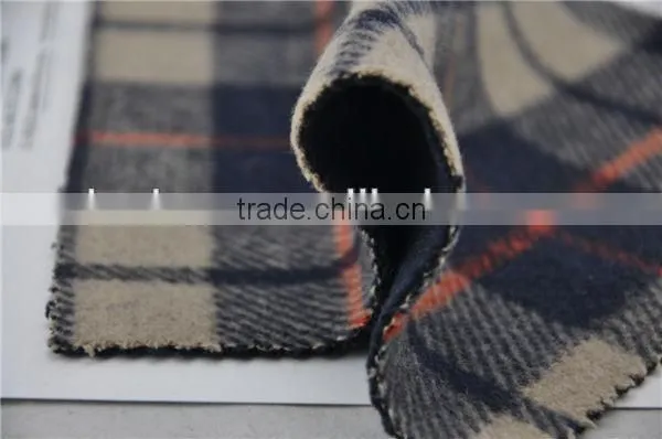 Wholesale Super Fine Double Face Woolen Wool Plaid Fabric for Winter Coats photo-5