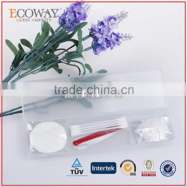 Top Quality With Plastic Box Vanity Kit Mini Nail File and Cotton Bud for Hotels Girls Cotton Pads