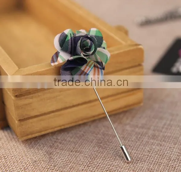 Silk Twill Stripe Plaid Lapel Pin photo-2