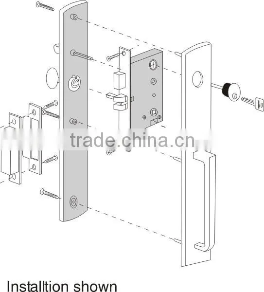 2016 New Design Europeanism Security Mortise Lock Handleset Lock Series photo-3