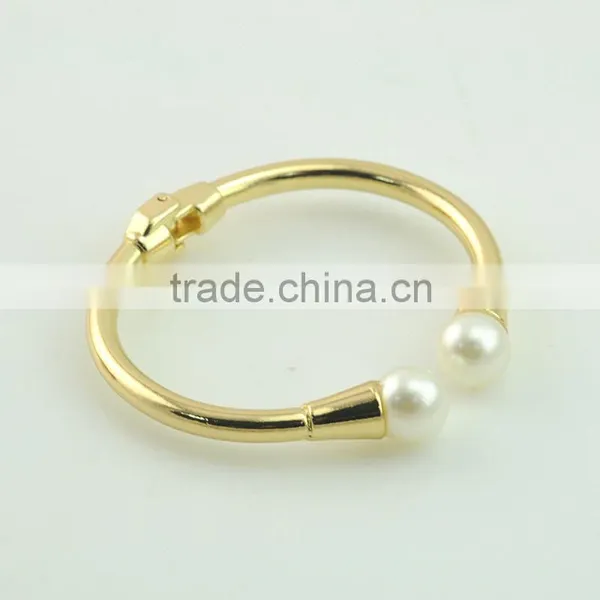 New Fashion Gold Plated Cuff Pearl Friendship Bracelet Bangles Designs photo-4