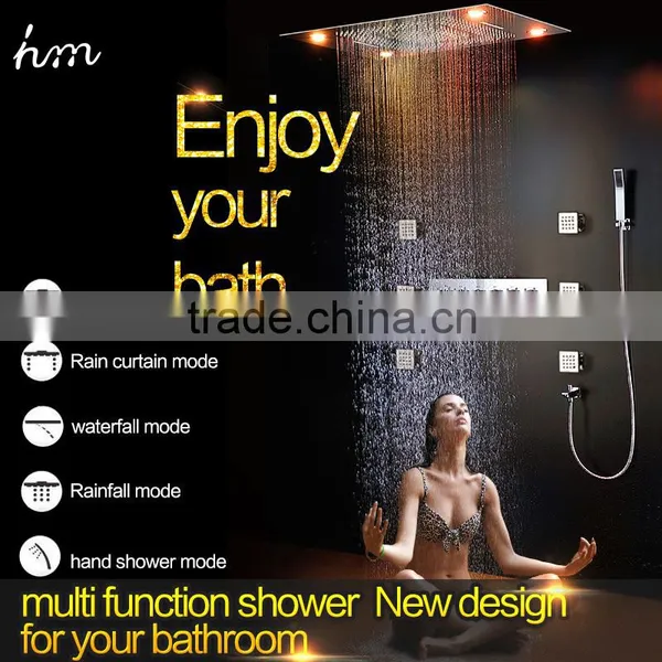 Shower With Led Light Color Remote Control Multiple Function Led Light Shower Rainfall Waterfall Water Curtain photo-4