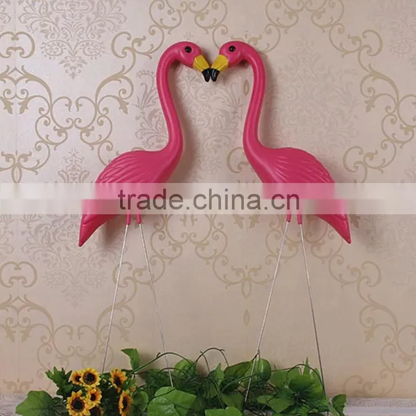1 Pair Red Lawn Flamingo Figurine Plastic Party Grassland Garden Ornaments Decoration photo-6