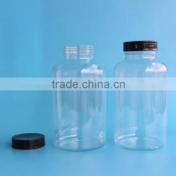Clear PET Pharmaceutical Plastic Packaging Bottle 500ml, 500cc Medicine Pill Capsule Bottle With Tearing Cap photo-2
