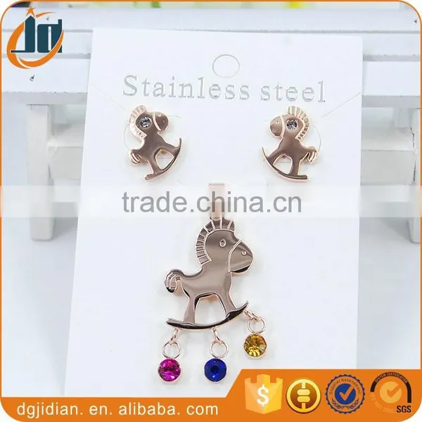 Fashion Laser Cut Pendant Stainless Steel Jewelry Set photo-6