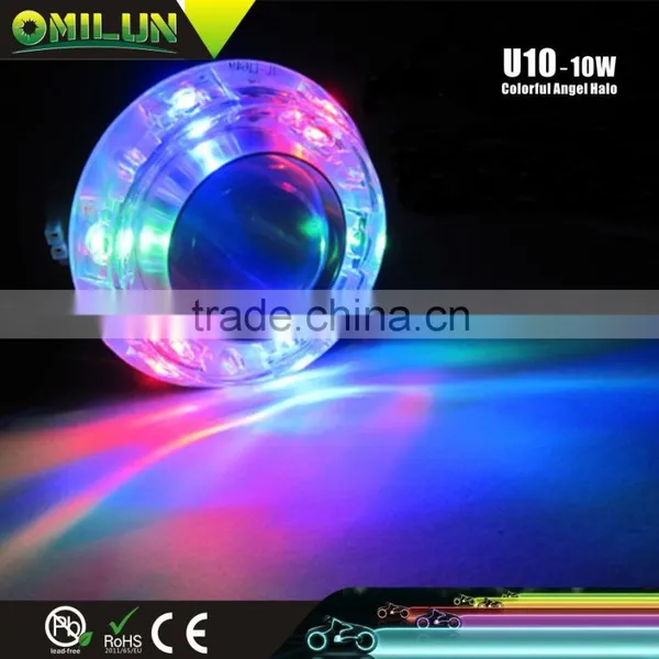 U10 12-80V 10W 1500lm LED Motor Van Driving Headlight Lamp With Red Devil Eye photo-2