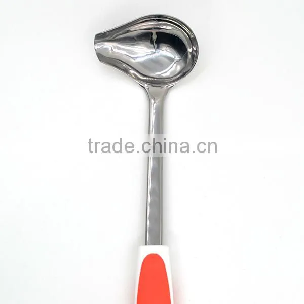 Novel Design TPR Handle FDA LFGB Grade Stainless Steel Gravy Sauce Ladle photo-3