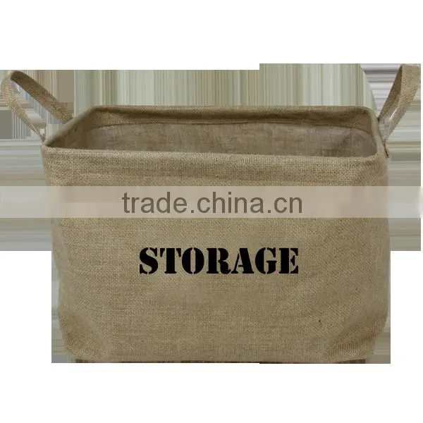 Eco-friendly Jute Fold Up Storage Box , Cute Kids Lego Toy Storage Box photo-3