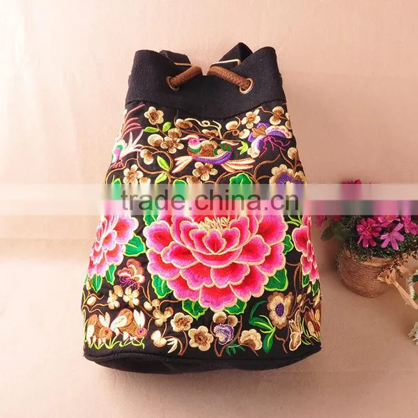 China women backpack fashion design ethnic embroidery school backpack bags for girls