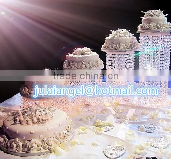 High Quality Hanging Crystal Cake Stand for Wedding Cake photo-2
