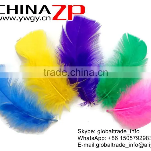 ZPDECOR Colored Factory Wholesale Bulk Dyed Bright Colors Turkey Flat T-Base Body Plumage Feathers for Parties Decorations photo-2