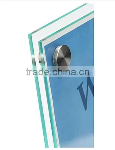 8.5 x 11 Acrylic Sign Holder w/ Brochure Pocket, Slant Back Design - Clear