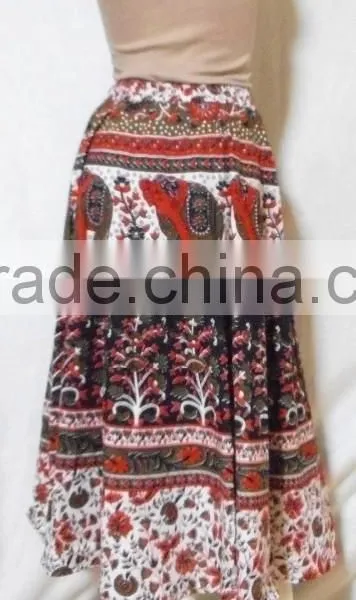 RETRO INDIE HIPPIE BOHO ANIMAL FLORAL PAISLEY Cotton THAI Oriental Maxi BEACH SKIRT