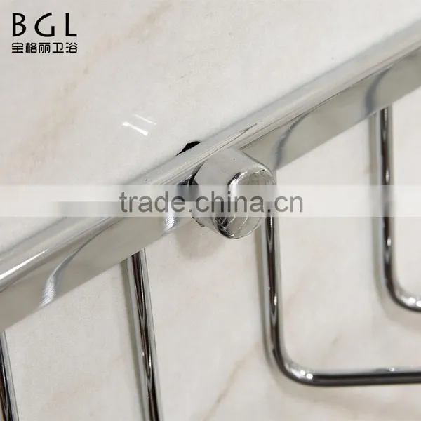 Wall Mounted Bathroom Hardware Chrome Plating Brass Hanging Corner Basket for Bathroom Storage photo-4