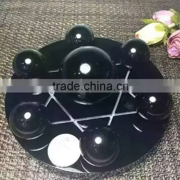 Hot Wholesale Nature Crystal Quartz Obsidian Sphere/ball Seven Star for Home Decoration photo-3