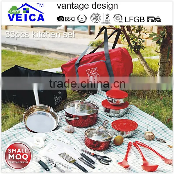 High Quality Popular Fashionable 33 Pcs Camping Cooking Utensils