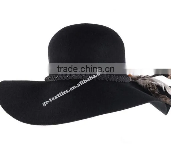 New Hot Product for 2014 Fashion Women Promotional Party Felt Hat Wide Brim With Fur photo-4