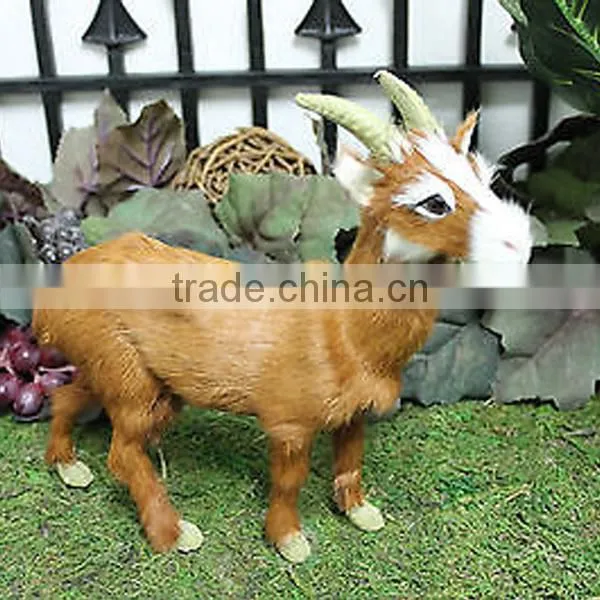 Realistic Taxidermy Replica Figurine Brown Mountain Goat