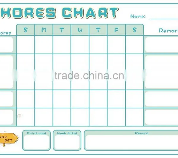 Custom Design Multi Purpose Magnet Chores Chart Daily Kids Schedule Dry Erase Weekly Calendar photo-4