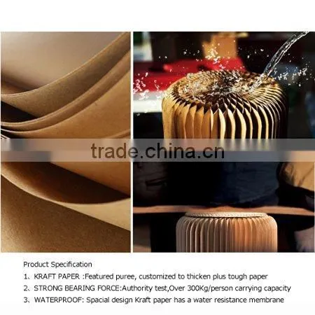 Portable Folding Stools Kraft Paper Stools Folding Sofa Outdoor Party Portable Sofa Artworks Home Table Scalable Sofa Waterproof photo-2