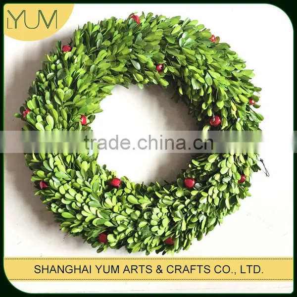 Preservative Boxwood Wreath for Festival and Party Decoration