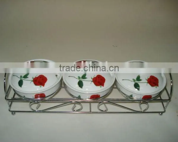 Porcelain Spice Jar With Iron Rack photo-2