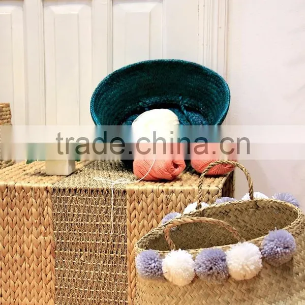 Belly Seagrass Storage Basket/ Colorful Laundry Seagrass Baskets photo-4
