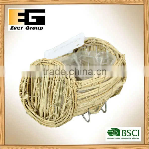 Natural Rattan Baskets Garden Planter Decoration Tray photo-5