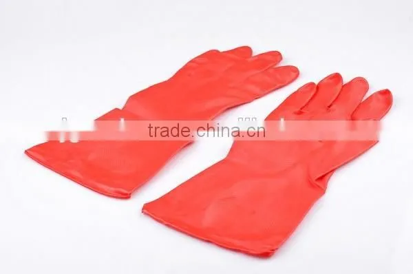 Red Nitrile Washing Up Household Rubber Gloves photo-2