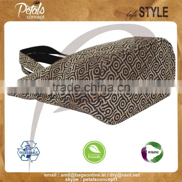Luxary Handle Jute Tote Bag From India photo-2