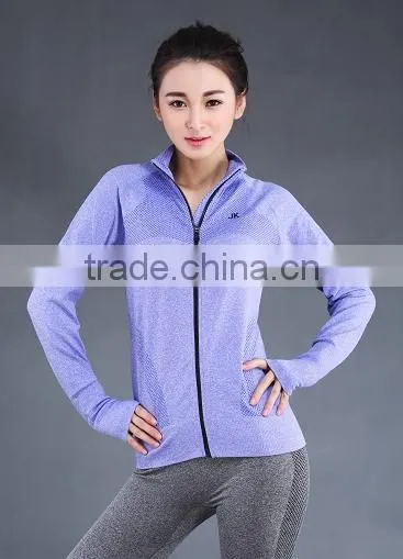New Fashion Custom Ladies Nylon Soprt Seamless Jacket photo-5