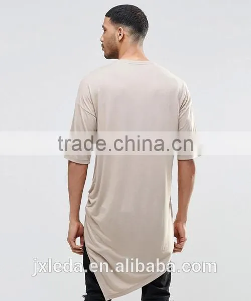 2016 Popular Men Extreme Longline Crewneck Blank T-shirt Custom photo-2