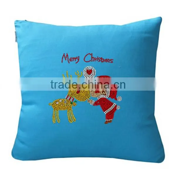 Christmas Rhinestone Motif Cotton Throw Pillow