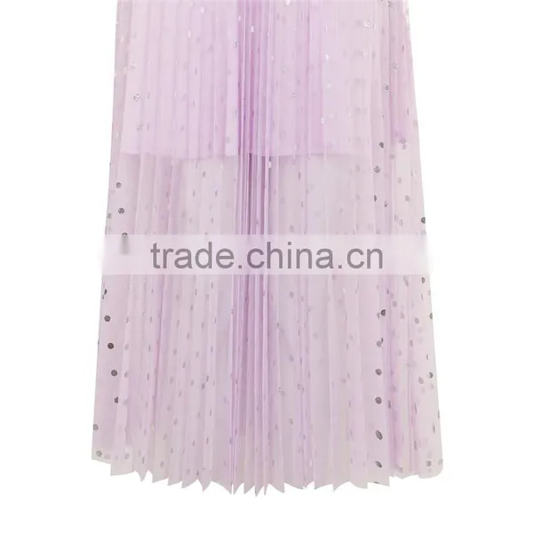 2017 OEM Summer Semi Perspective Tulle Flowy Skirts With Paillettes photo-5