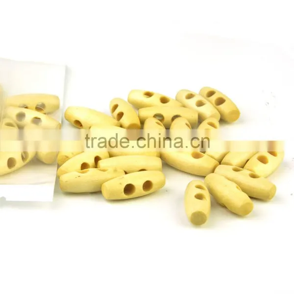 2 Holes Natural Wooden Buttons Sewing Horn Toggle Buttons For Coat Cloth Accessories photo-2