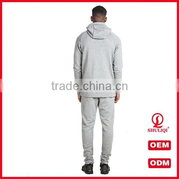 Slim Fitness Cheap Casual Tracksuits for Men Plain 100 Cotton High Collar Hoodie and Jersey Pants photo-5