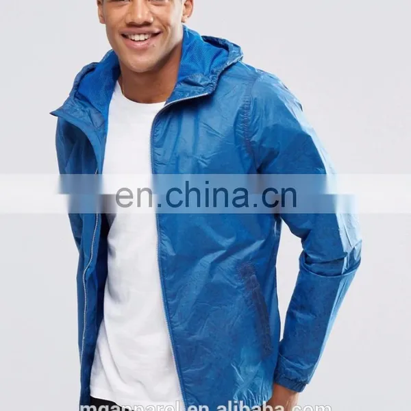 2016 Fashion Plain Lightweight Windbreaker Jacket for Men photo-2