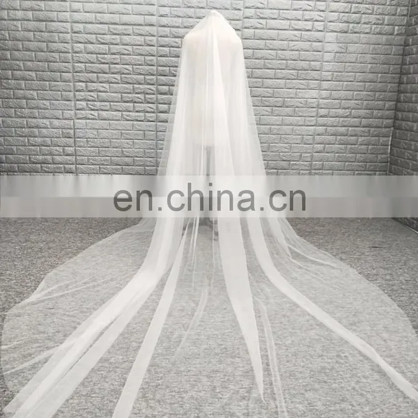 China Manufacture Wholesale Cheap Two Layers Soft Tulle Fabric Long Bridal Wedding Veil photo-3