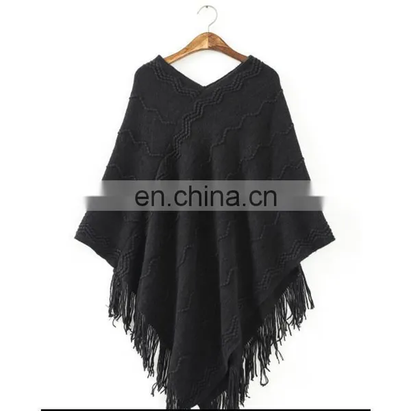 Indian Handmade Ladies Casual Ladies Sleeve Cloak Cape Coat Woolen Poncho Warm Shawl Sweater Outwear