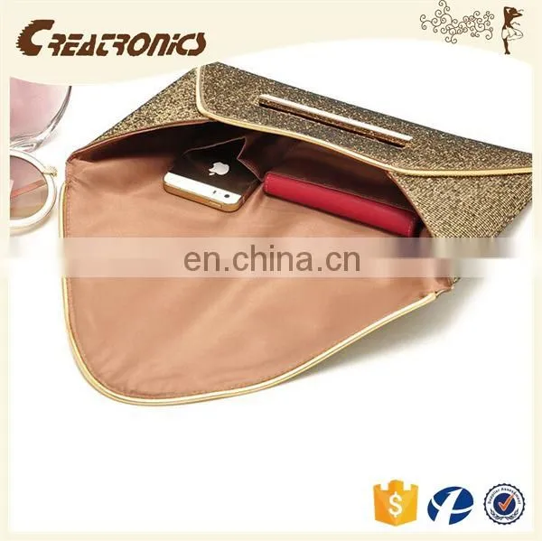CR Passed European Test Colorful Convenient Envelope Shaped Ladies Clutch Bag Shining Pattern Leather Handbag Factory photo-5